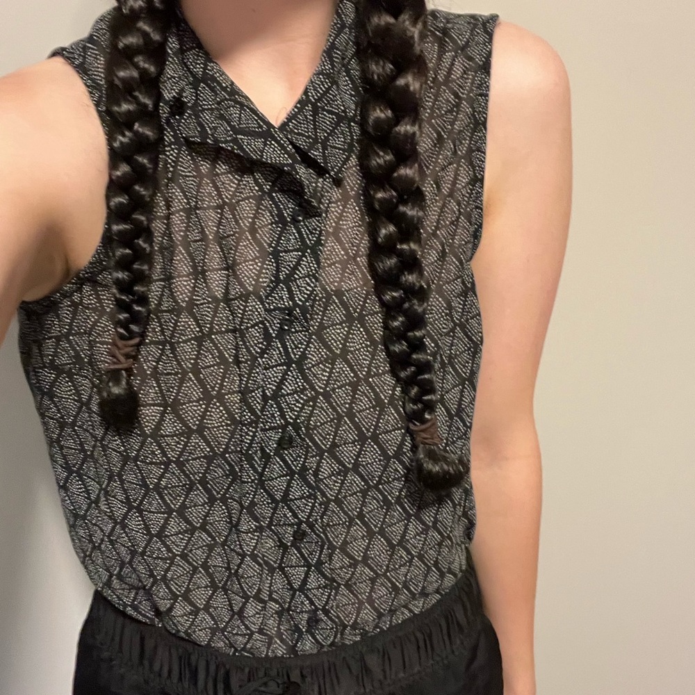 H&M Button Down Sheer Tank Top